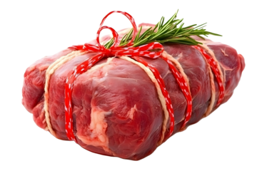Fresh raw young lamb meat isolated on white background