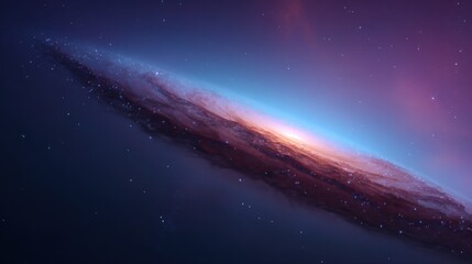 Stunning Cosmic Landscape of an Intergalactic Spiral Galaxy with Vibrant Colors and Twinkling Stars Against a Deep Space Background