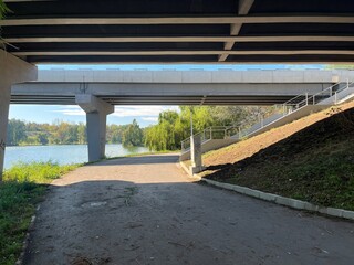 Underpass Path by Lake with Stairs