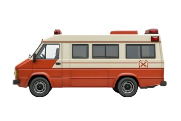 Isolated View of The Ambulance Car on a White Background Emergency Assistance Vehicle