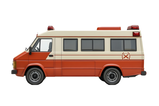 Isolated View of The Ambulance Car on a White Background Emergency Assistance Vehicle - Powered by Adobe