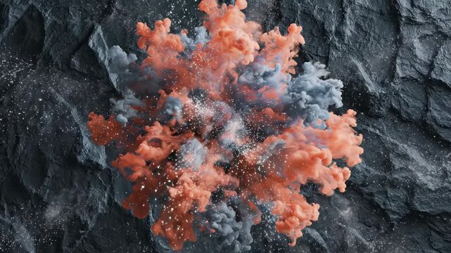 Abstract Cloud Shimmering Against Rocky Texture