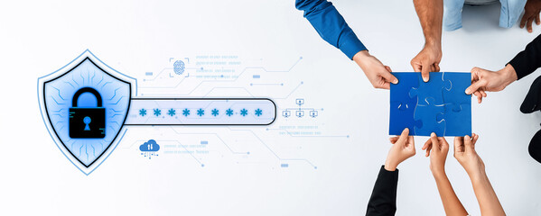 A concept of advanced network security. This system combines password protection with biometric fingerprint authentication and cloud data verification for secure access. Fermion