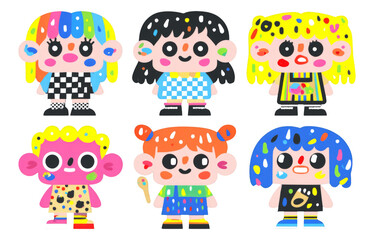 Fototapeta premium Colorful Cartoon Characters for Kids with Playful Designs and Patterns