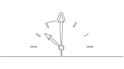 Clock Outline: Minimalist Vector Illustration Depicting Time and Schedule  Reminder