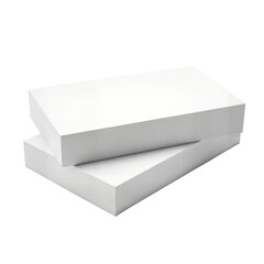 Two stacks of white paper, one on top of the other, against a white background.