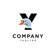 Letter Y King Eider Logo Icon Vector