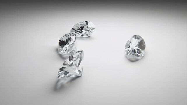 Elegant Marquise Cut Diamonds on White Background Soft Studio Lighting