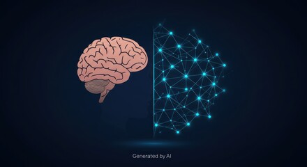 Human Brain vs. AI: Conceptual Illustration of Intelligence and Technology.