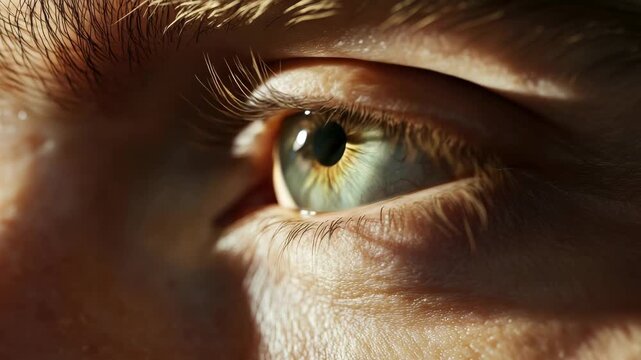 Close-up view showcasing detailed iris structure and natural light reflections.