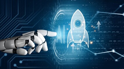 Startup launch and business growth concept, rocket symbolism, entrepreneurship, startup innovation,...