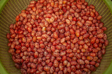 Fresh red beans at local market