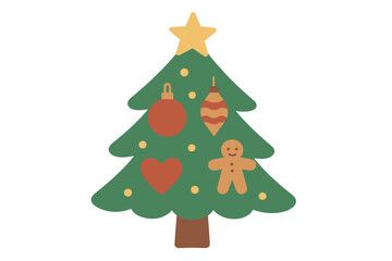 Fototapeta premium A cozy, gentle Christmas background featuring tree decorations