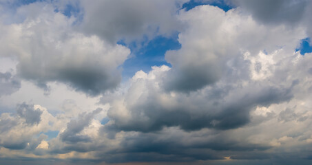 blue sky with dense clouds summer natural background