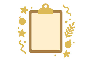 Clipboard adorned with golden decorations