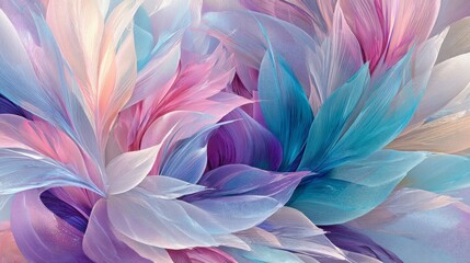 Fototapeta premium Colorful Abstract Floral Design with Soft Petals in Pastel Tones