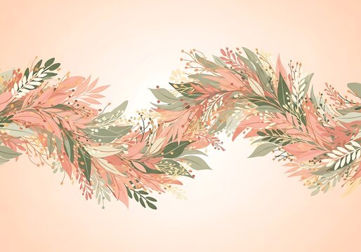 Elegant floral divider in pastel colors for design projects and invitations