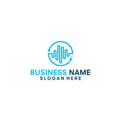 Fototapeta premium Modern Sound Wave Logo Design for Business.
