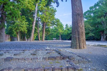 静寂に包まれた式年遷宮御敷地の情景