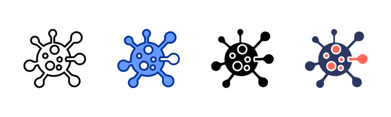 Fototapeta premium Virus icon set multiple style collection
