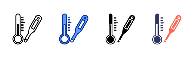 Thermometer icon set multiple style collection