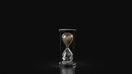 Elegant Hourglass Time Passing Minimal Concept 3d rendering.