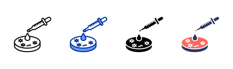 Petri Dish icon set multiple style collection