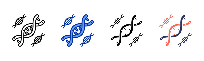Dna icon set multiple style collection