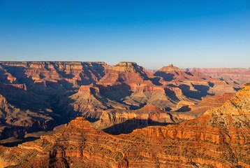 Panoramic View of Grand Canyon Red Rocks at Golden Hour