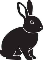 Cute fluffy rabbit animal vector graphic design element