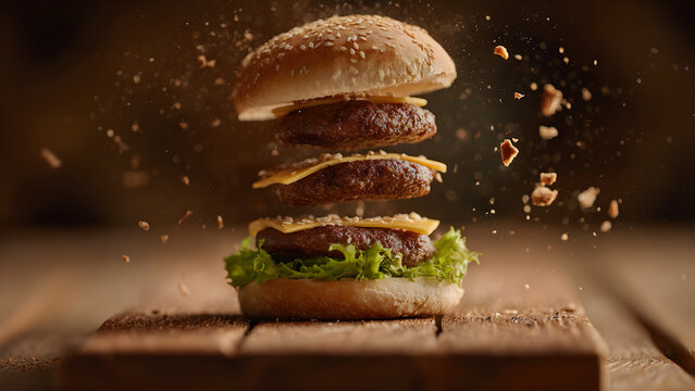 
burger falling into place