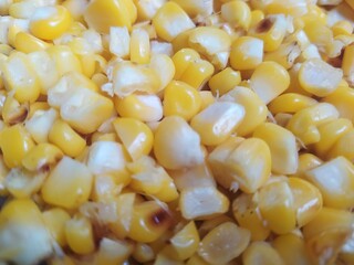 Close Up of Cooked Corn Kernels