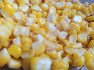 Close Up of Cooked Corn Kernels