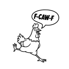 Obraz premium An animated rooster comically exclaims, illustrated in a clean, outlined style. vector illustration