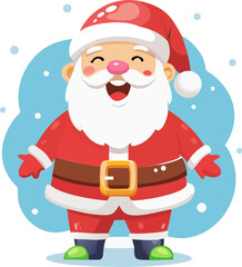 Santa Claus in Traditional Red Suit Christmas Holiday Icon