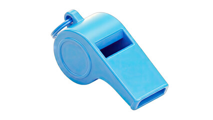 A Bright Blue Plastic Whistle Object Isolated On A Clean White Background Studio Shot With No Distractions A Simple Essential Tool For Signals And Commands