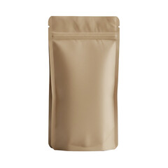 Blank kraft paper pouch packaging mockup for coffee bean product and snack
