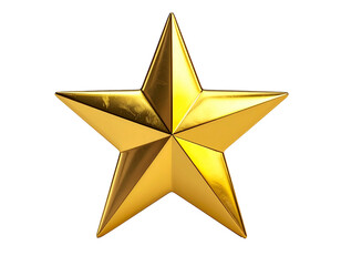 Single shiny gold five-point star centered on black background