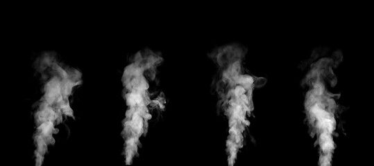 Realistic white smoke stream on black background, ideal for design compositing, and visual effects. Perfect for creating atmospheric scenes, steam effects or abstract backgrounds in creative projects.