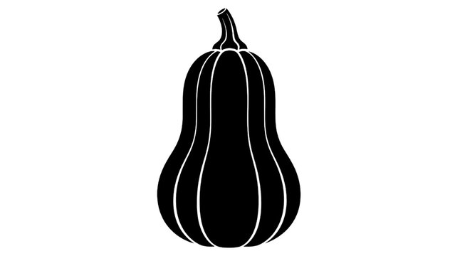 Vector illustration&nbsp;of black silhouette icon of a butternut squash vegetable isolated on transparent background
