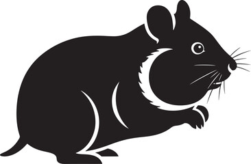 Fototapeta premium Stylized black silhouette icon of rodent mammal simple vector