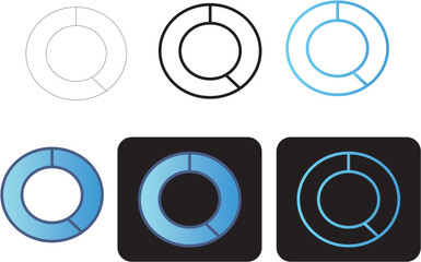 Ring Chart Icon Set Blue Gradient Infographics for Data Visualization and Presentations