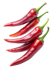 Fresh Red Chili Peppers Cluster On Transparent Background Ideal For Culinary Use And Cooking