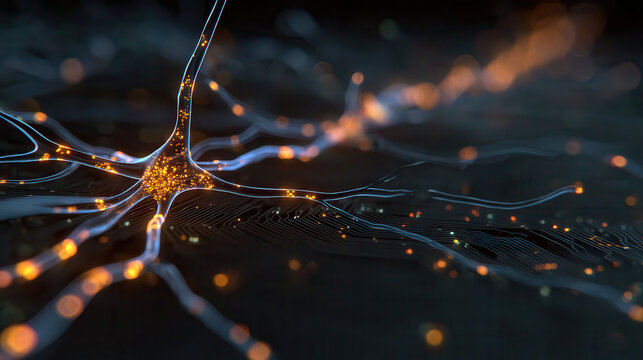 Abstract digital representation of a neural network connection