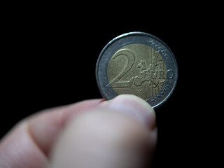 2 Euro Coin from Germany in Close-Up Hold