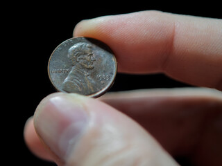 A Close-Up Image of a Vintage 1963 Lincoln Penny