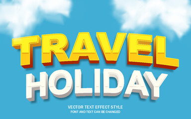 travel holiday vacation journey traveler typography lettering editable text effect font style template