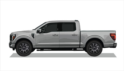 white grey icon logo sign truck car off road side view 4x4 4wd 3d auto motor art ram race power art 3d color car vector power trip pick up model diesel rally