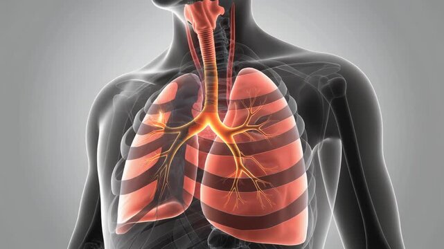 Human Respiratory System Animated Lungs and Bronchial Tree