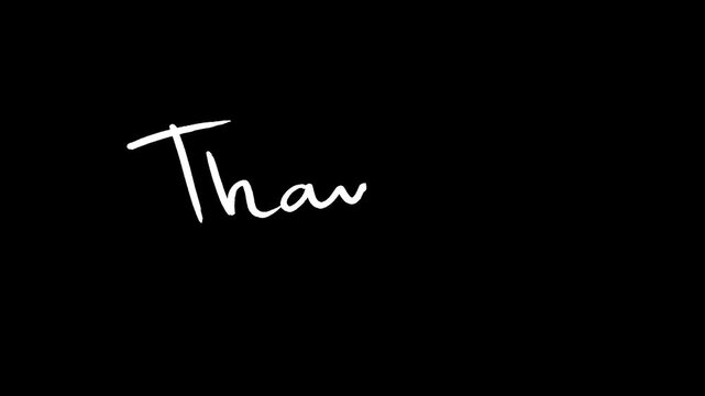 Handwritten Thank You message with and without underline beneath, expression of gratitude.